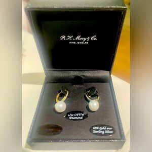 Pearl and Diamond Earrings by R.H. Macy & Co. Fine Jewelry